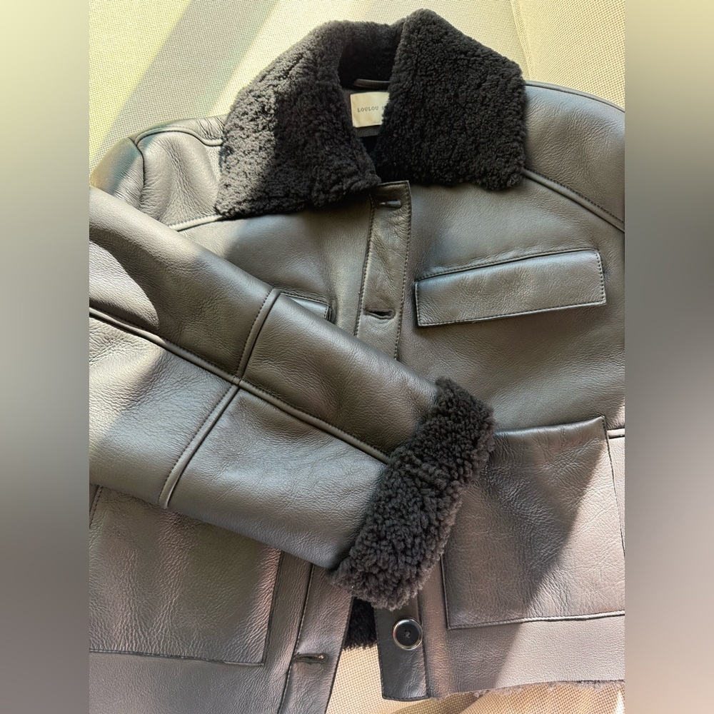 ✨ SOLD ✨ LOULOU STUDIO Bugur oversized shearling jacket size XS - Picture 4 of 12